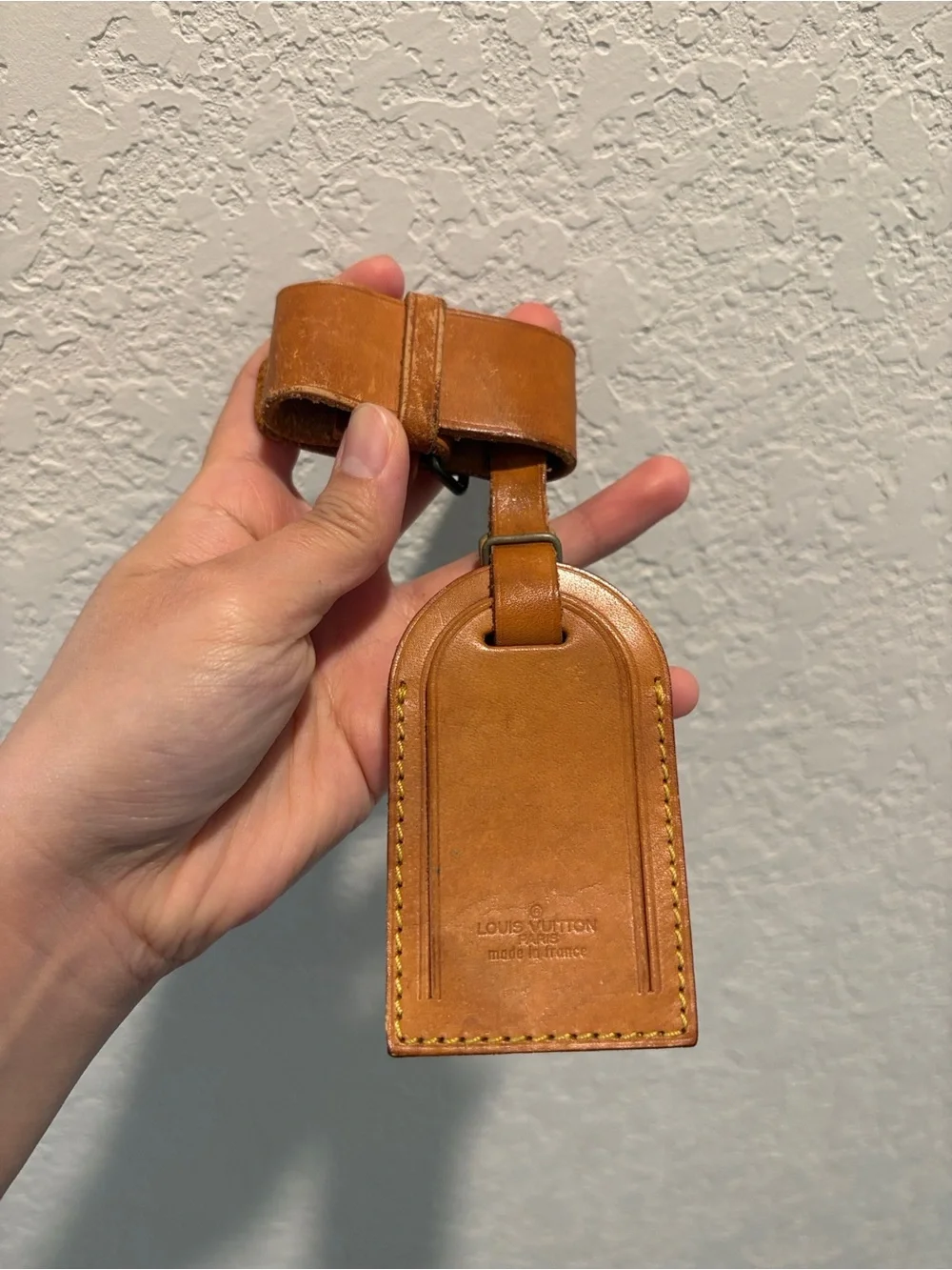 Louis Vuitton Tan Leather Luggage Tag